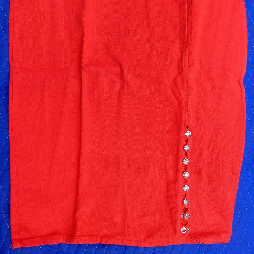 NEW Baccini Red Denim Maxi Skirt - Size 20 - Picture 2 of 6